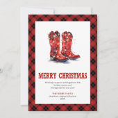 Farmhouse Western Plaid Buffalo Xmas Card シーズンカード (正面)