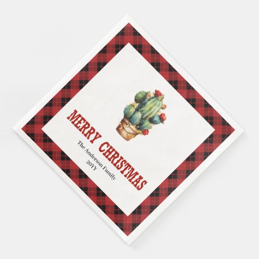 Farmhouse Western Plaid Holiday Paper Napkins (コーナー)