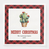 Farmhouse Western Plaid Holiday Paper Napkins (正面)