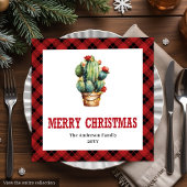 Farmhouse Western Plaid Holiday Paper Napkins