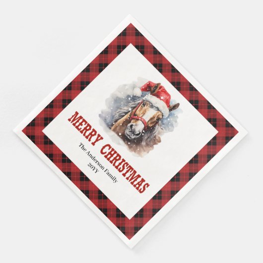 Farmhouse Western Tartan Christmas Napkins (コーナー)
