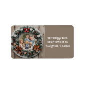  Farmhouse Wreath Customizable Family ラベル (正面)