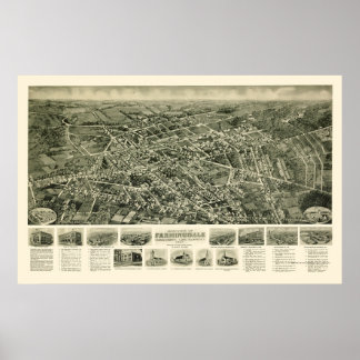 Farmingdale, NYパノラママップ – 1925 ポスター