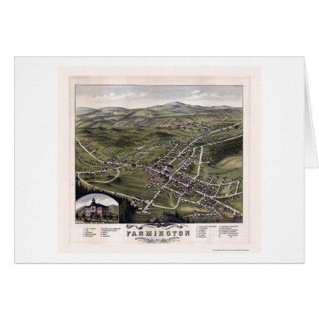 FarmingtonのNHのパノラマ式の地図- 1877年 (正面横)