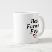 Farmor Ever最高の – 写真のパーソナライズされたユール（キリスト降誕祭）ハート ジャンボコーヒーマグカップ (正面右)