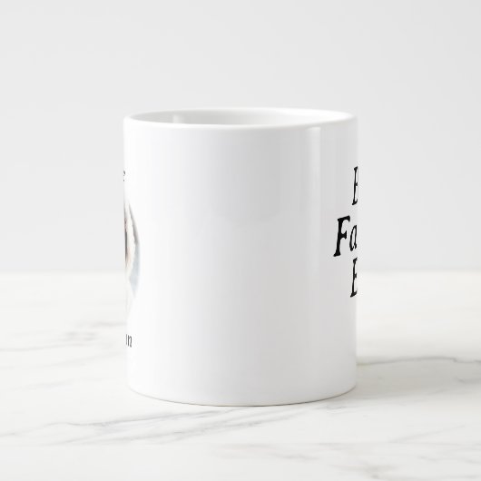 Farmor Ever最高の – 写真のパーソナライズされたユール（キリスト降誕祭）ハート ジャンボコーヒーマグカップ (正面)