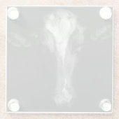 Farms | B&W Cow Head Shot ガラスコースター (裏面)
