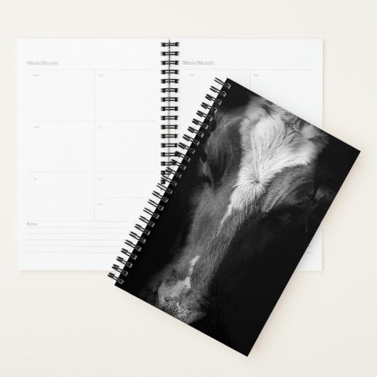 Farms | B&W Cow Head Shot プランナー手帳 (ディスプレー)