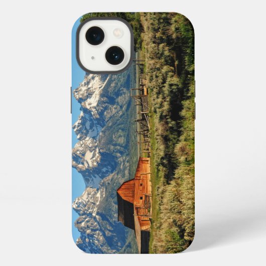 Farms | Barn Shadowed by Snow Capped Mountains iPhoneケース (裏面)
