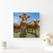 Farms | Brown Cow Group スクエア壁時計 (ホーム)