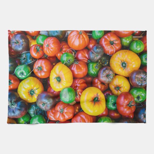 Farms | Colorful Tomato Harvest キッチンタオル (横)