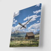 Farms | Farm Below the Colorado Mountains スクエア壁時計 (傾斜)