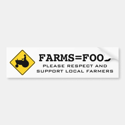 Farms=Food点およびサポート農家 バンパーステッカー (正面)