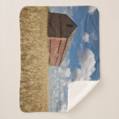 Farms | Old Red Barn in Wheat Field シェルパブランケット (正面)