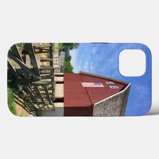 Farms | Red Barn With American Flag Case-Mate iPhoneケース (裏面 (横))