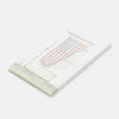 Farms | White Barn Door With American Flag ポストイット (アングル)