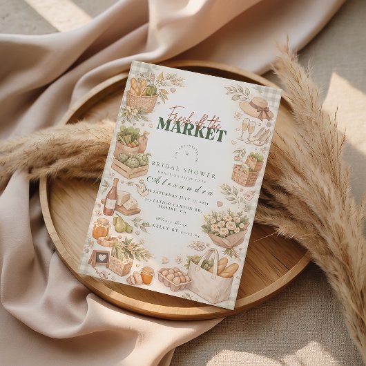 Farmstand Chic 新鮮市場 ブライダルシャワー 招待状