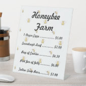 Farmstand Product Sign Template Honeybee Theme 台座サイン (インサイチュ)