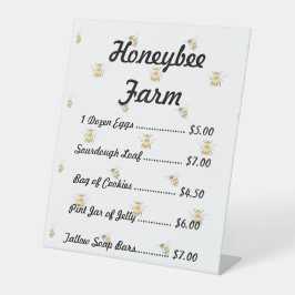 Farmstand Product Sign Template Honeybee Theme 台座サイン
