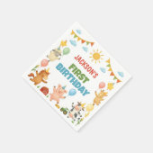 Farmyard Animals Birthday Party Napkins スタンダードカクテルナプキン (角)