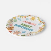 Farmyard Animals Birthday Party Paper Plates ペーパープレート (アングル)
