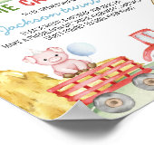 Farmyard Animals Birthday Party Time Capsule Sign ポスター (角)