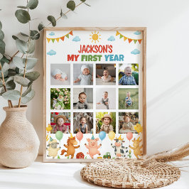 Farmyard Animals First Year Photo Milestone Poster ポスター