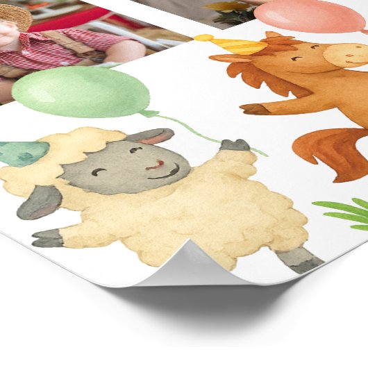 Farmyard Animals First Year Photo Milestone Poster ポスター (角)