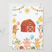 Farmyard Animals Kids Birthday Party Invitation 招待状 (裏面)