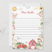 Farmyard Animals Time Capsuleノートメッセージカード サンキューカード (正面)