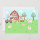 Farmyard Girl Birthday Photo – Cute Barn Animals  招待状 (裏面)