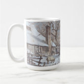 FARMYARD IN WINTER 1786ヴィンテージアートクリスマスマグ コーヒーマグカップ (左)