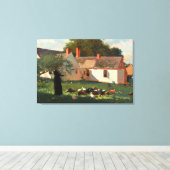 Farmyard Scene (ca. 1872-1874) by Winslow Homer キャンバスプリント (インサイチュ (ウッドフロア))