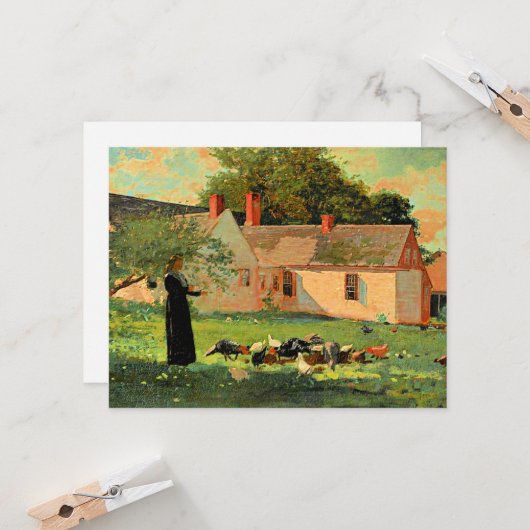 Farmyard Scene、Winslow Homerの名作 カード (正面/裏面インサイチュ)