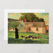 Farmyard Scene、Winslow Homerの名作 ポストカード (正面/裏面)