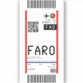 Faro (FAO)への搭乗券 シール (正面)
