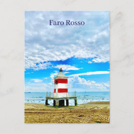 Faro Rosso Red Lighthouse Italy Postcard ポストカード