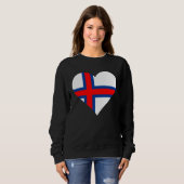 Faroe Islands Flag Heart Faroe Islands Love Faroe スウェットシャツ (正面フル)