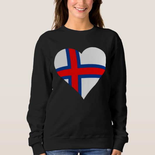 Faroe Islands Flag Heart Faroe Islands Love Faroe スウェットシャツ (正面)