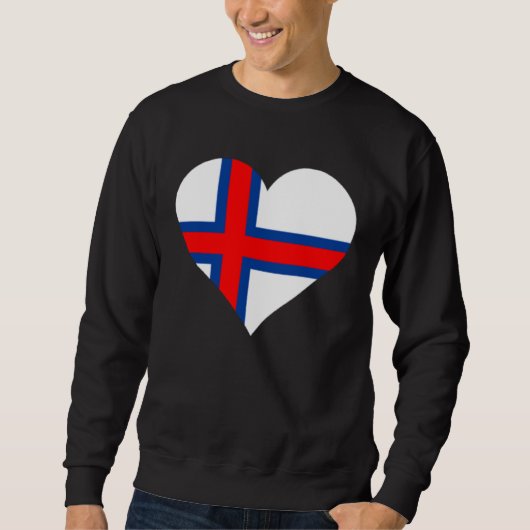 Faroe Islands Flag Heart Faroe Islands Love Faroe  スウェットシャツ (正面)