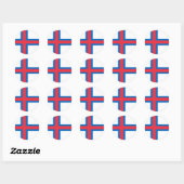 Faroe Islands flag Sticker ラウンドシール (シート)