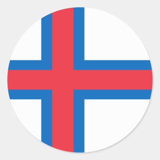 Faroe Islands flag Sticker ラウンドシール (正面)