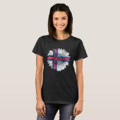 Faroe Islands Flag Sunflower Faroese Roots Proud P Tシャツ (正面フル)