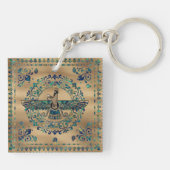 Farohar - Faravahar - Fravashi Marble and 金ゴールド キーホルダー (裏面)