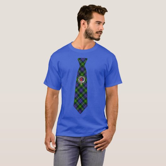 Farquharson Scottish Badge & Tartan Necktie  Tシャツ (正面フル)