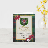 Farquharson Scottish Clan Tartan & Crest カード (黄色い花)