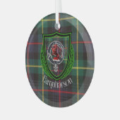 Farquharson Scottish Clan Tartan & Crest ガラスオーナメント (正面左)
