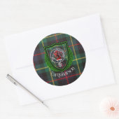 Farquharson Scottish Clan Tartan & Crest ラウンドシール (封筒)