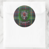 Farquharson Scottish Clan Tartan & Crest ラウンドシール (バッグ)