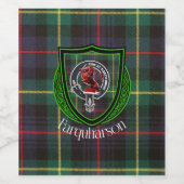 Farquharson Scottish Clan Tartan & Crest ワインラベル (シングルラベル)
